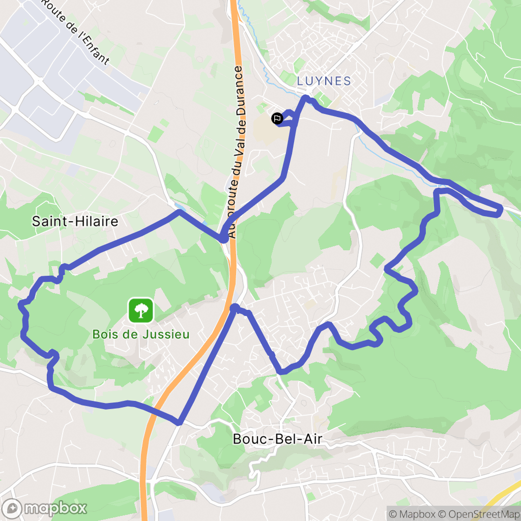 Aix-en-Provence : carte du parcours de randonnée - France