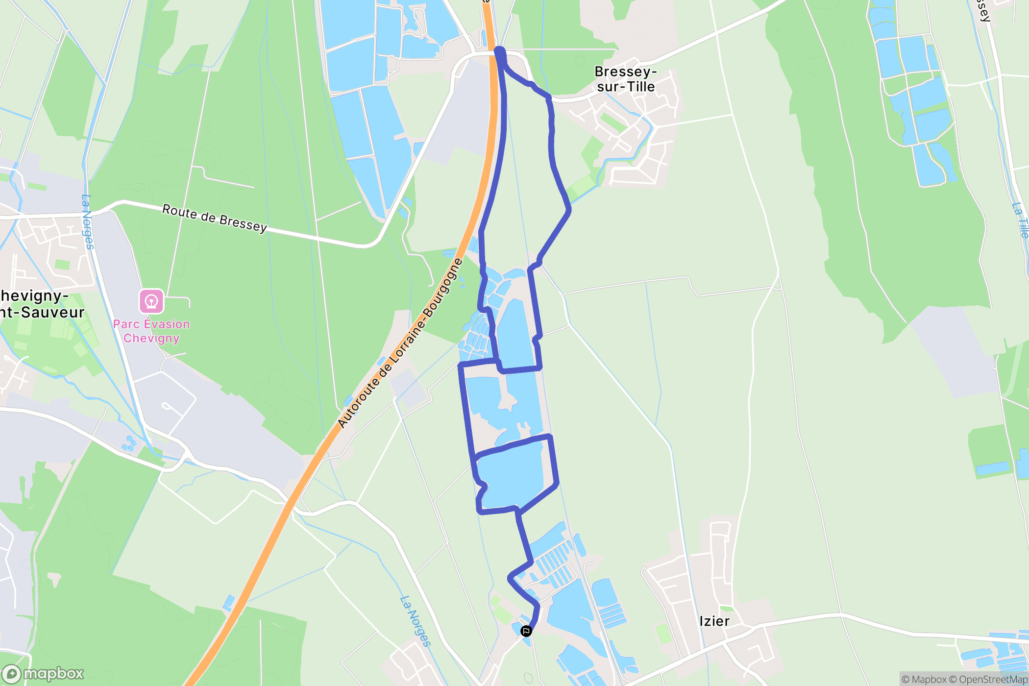 Magny-sur-Tille : carte du parcours de randonnée - France