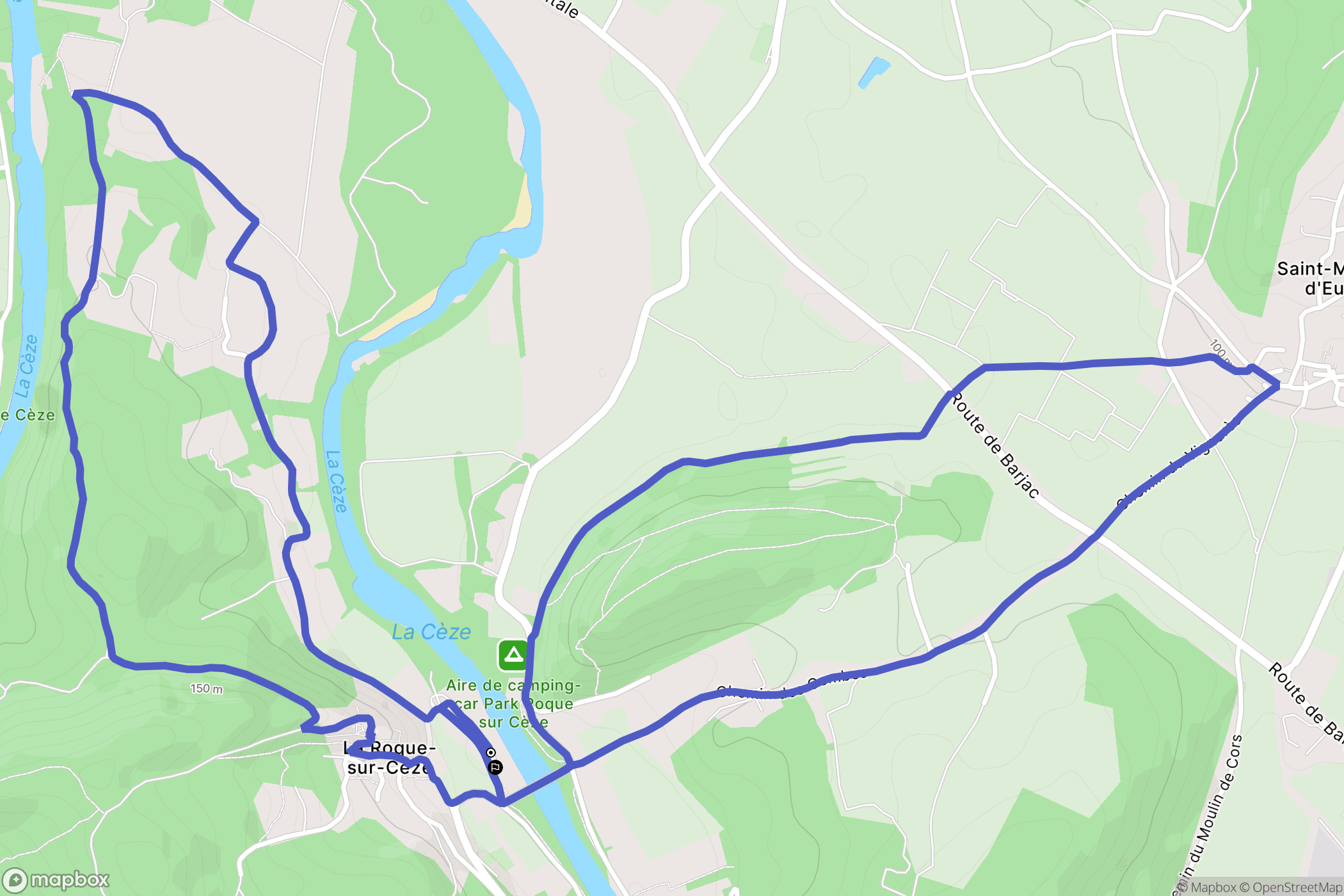 La Roque-sur-Cèze : carte du parcours de randonnée - France