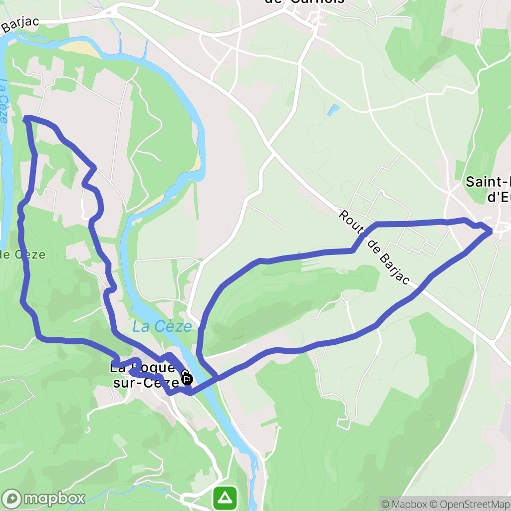 La Roque-sur-Cèze : carte du parcours de randonnée - France