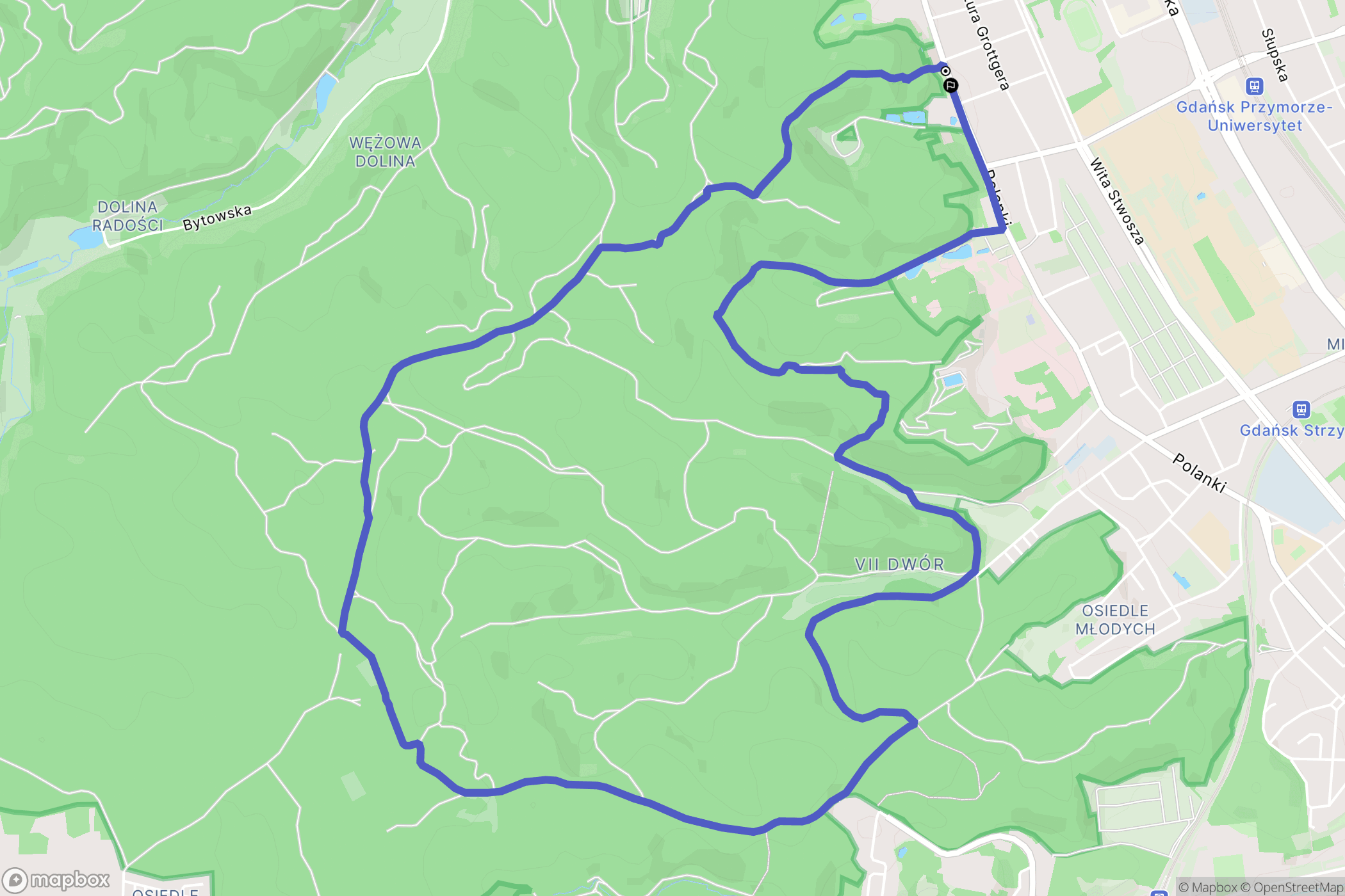Gdańsk: mapa trasy - Poland