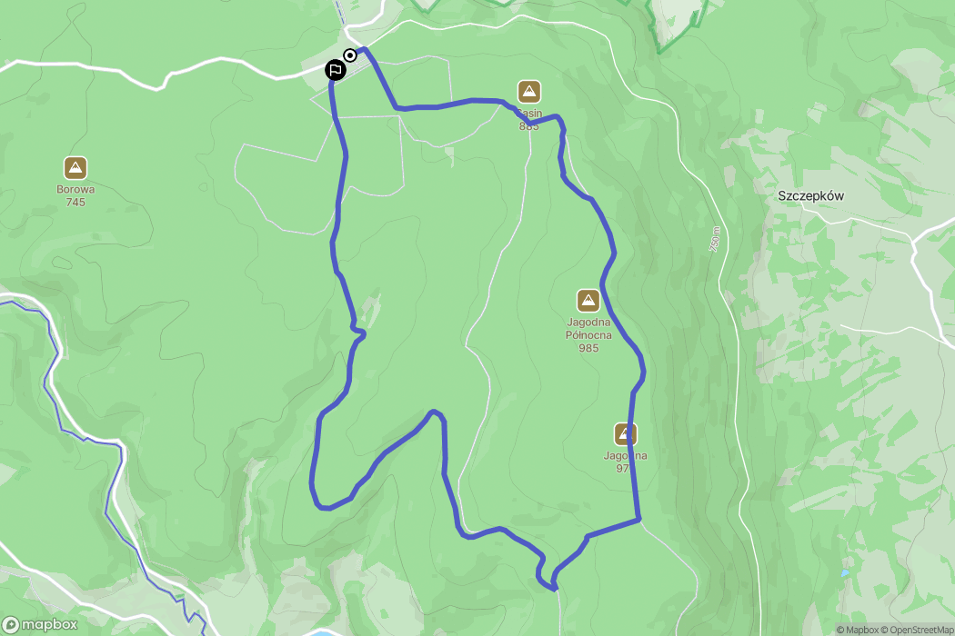 Spalona: mapa trasy - Poland