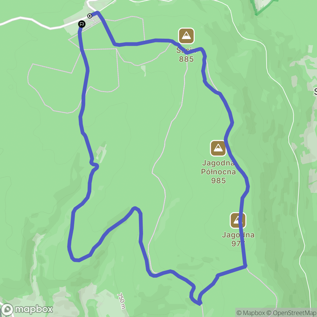 Spalona: mapa trasy - Poland