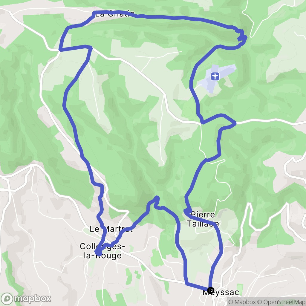 Meyssac : carte du parcours de randonnée - France