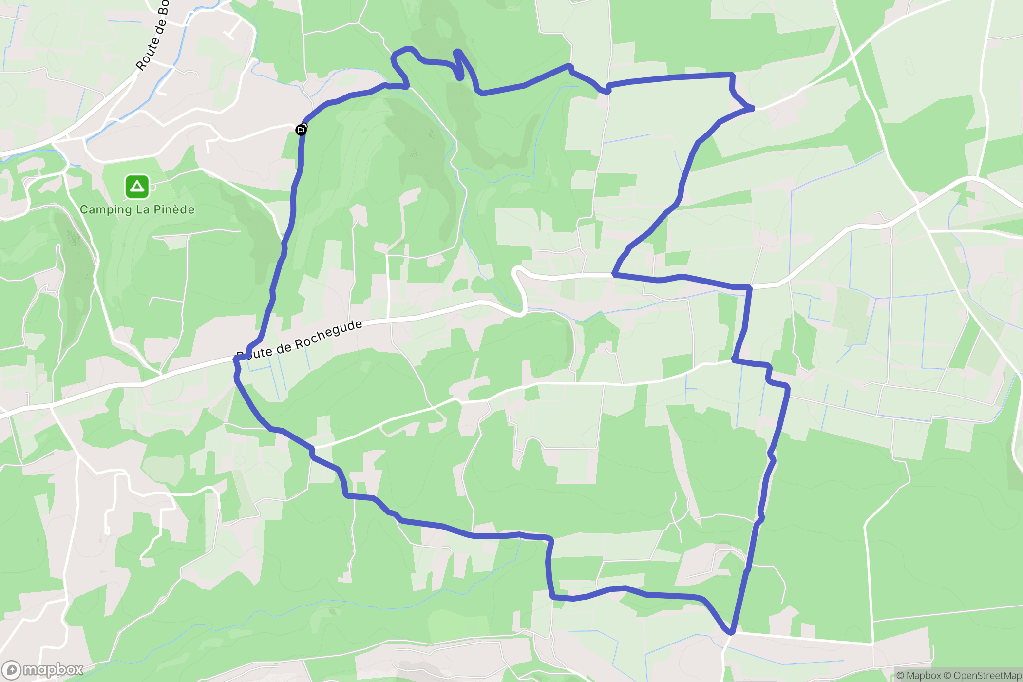 Mondragon : carte du parcours de randonnée - France