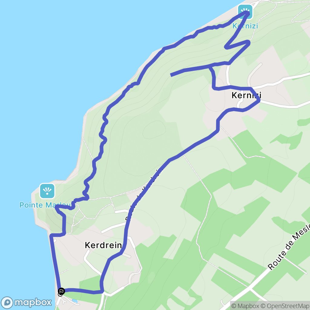 Plougastel-Daoulas : carte du parcours de randonnée - France