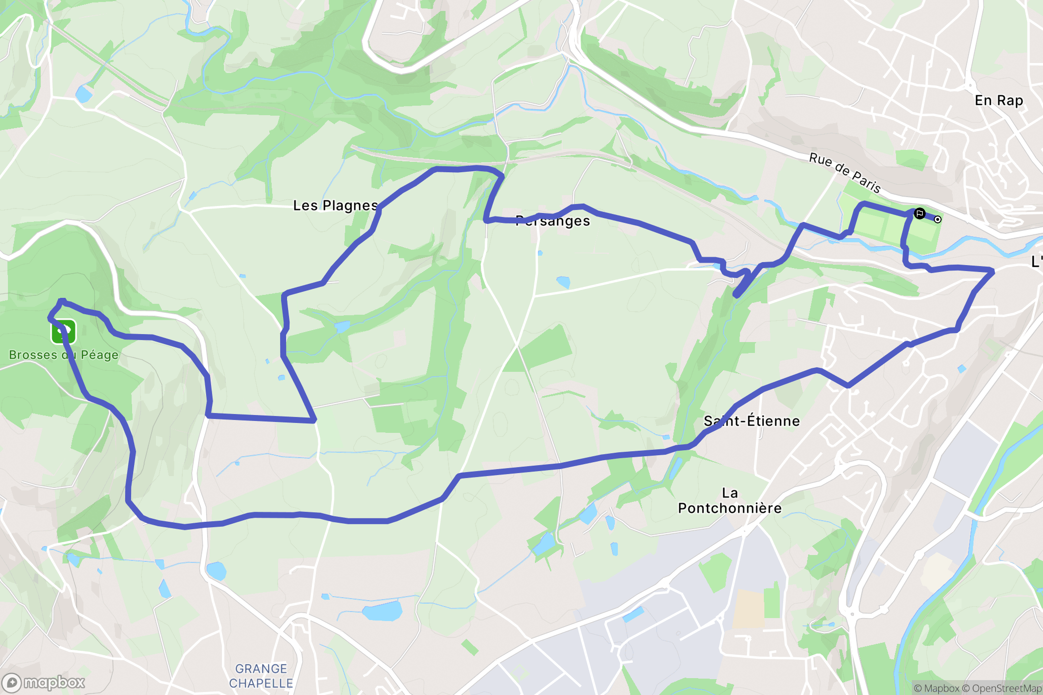 L'Arbresle : carte du parcours de randonnée - France