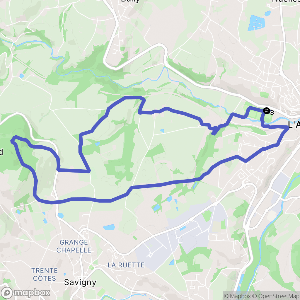 L'Arbresle : carte du parcours de randonnée - France