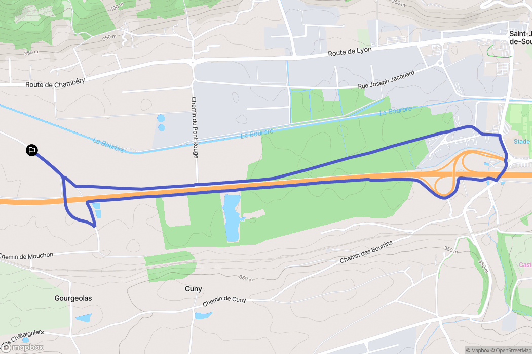 Cessieu : carte du parcours de randonnée - France