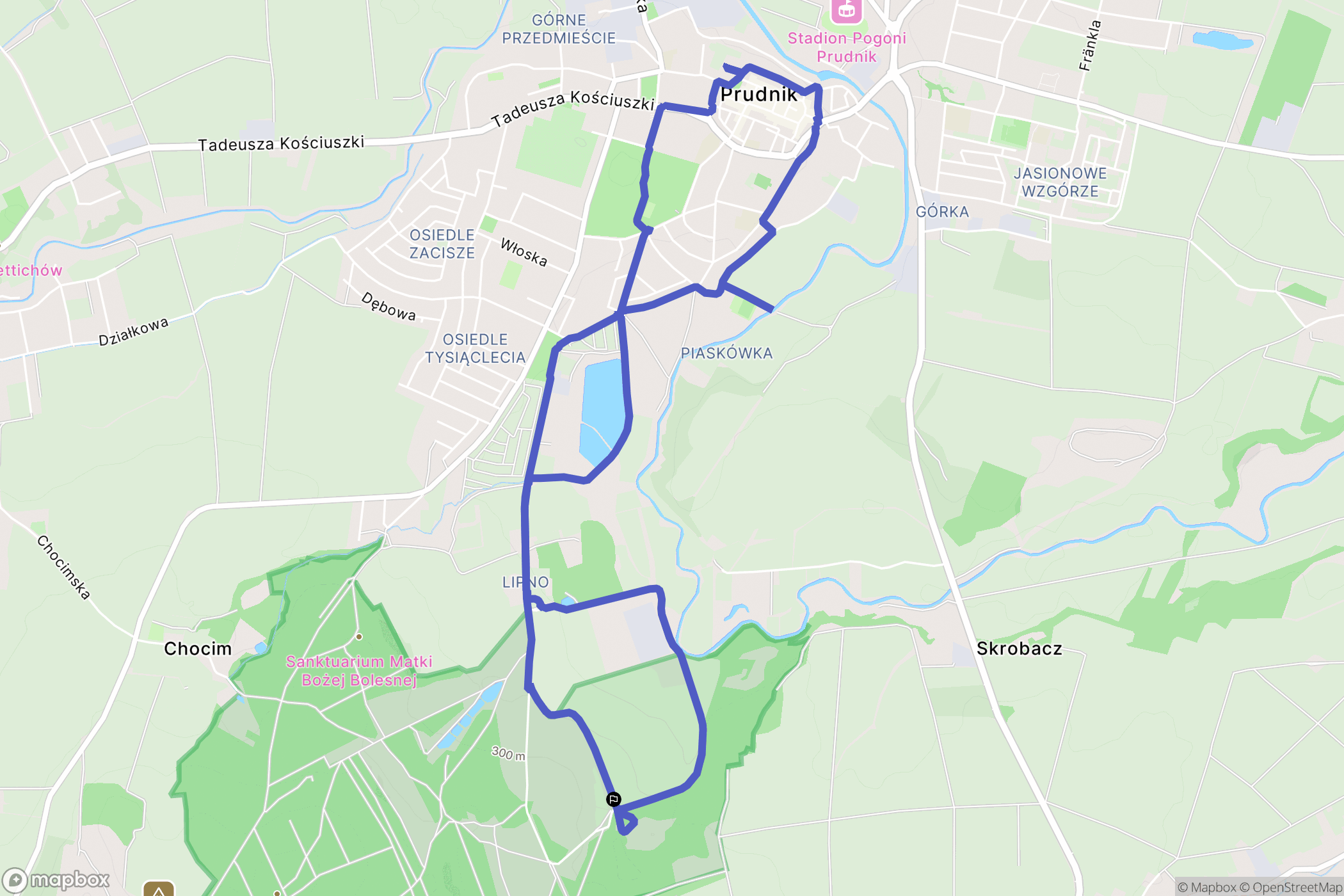 Prudnik: mapa trasy - Poland