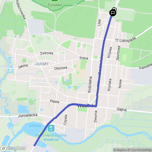 Wasilków: mapa trasy - Poland