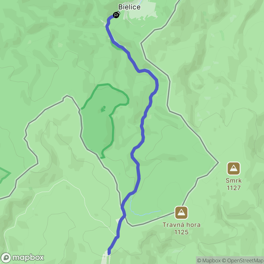 Bielice: mapa trasy - Poland