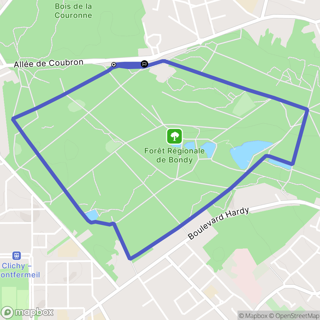 Clichy-sous-Bois : carte du parcours de randonnée - France
