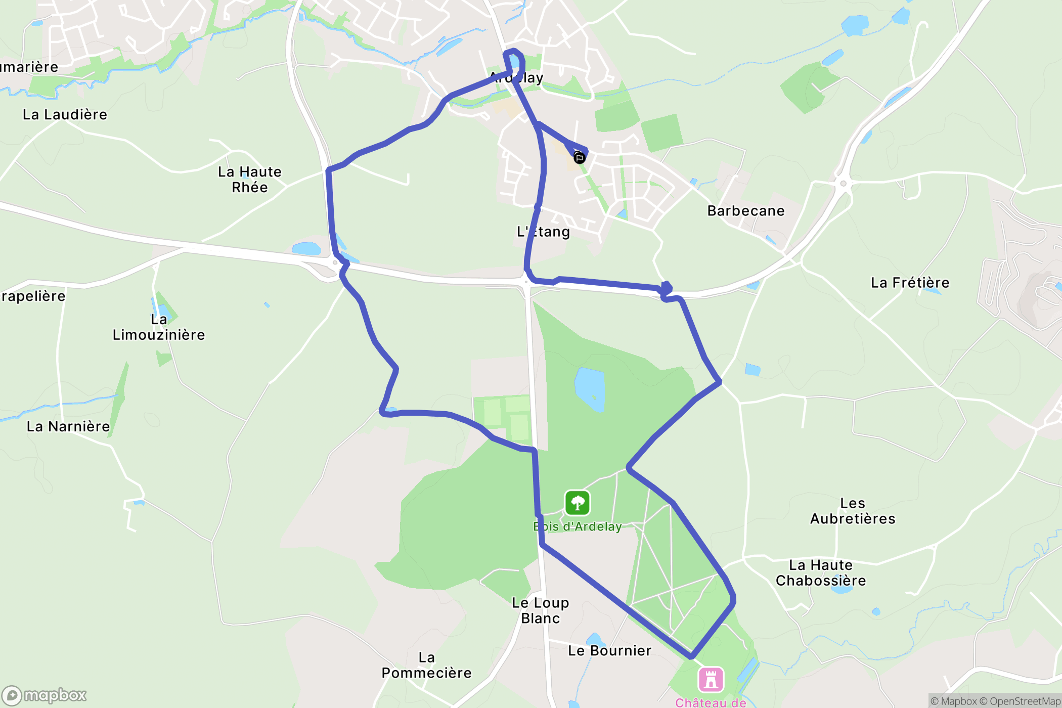 Les Herbiers : carte du parcours de randonnée - France