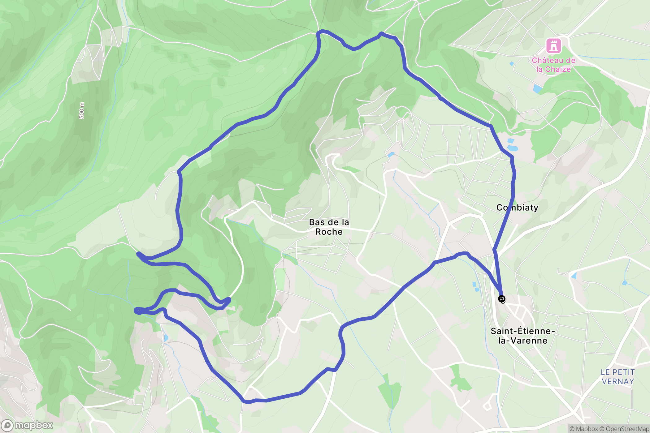 Saint-Étienne-la-Varenne : carte du parcours de randonnée - France