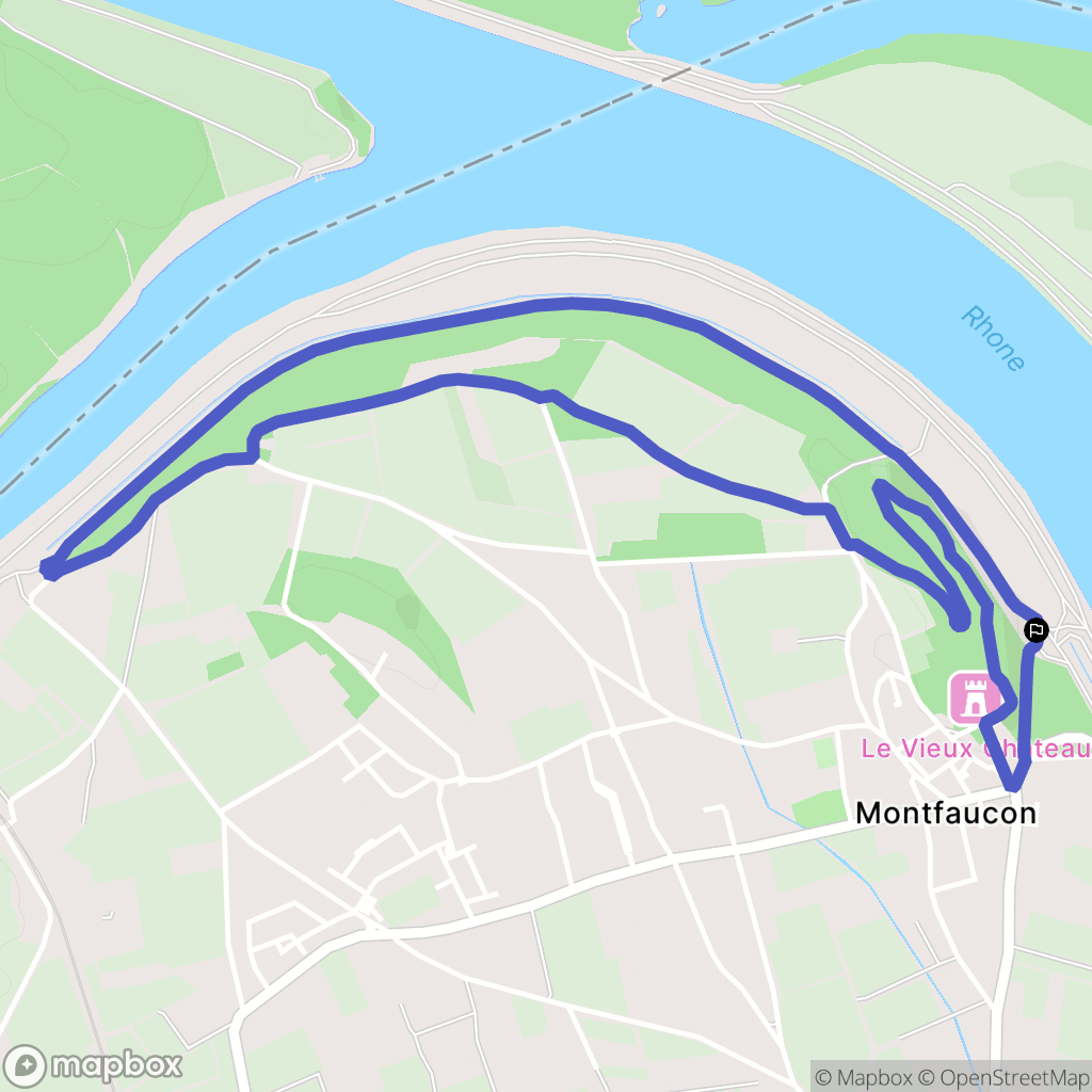 Montfaucon : carte du parcours de randonnée - France