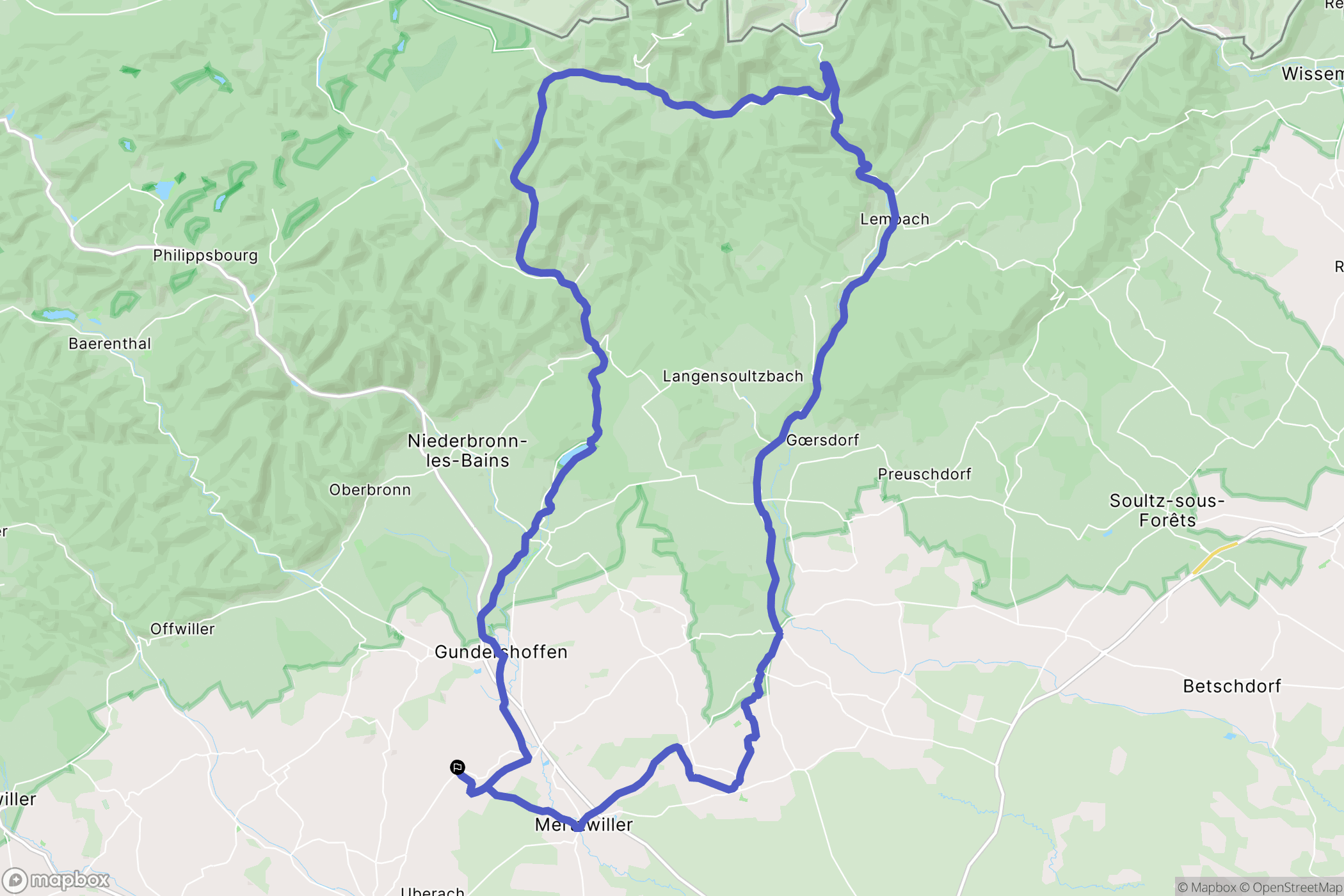 Mietesheim : carte du parcours de randonnée - France