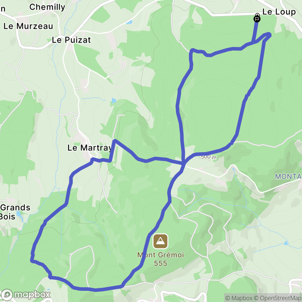 La Vineuse sur Fregande : carte du parcours de randonnée - France