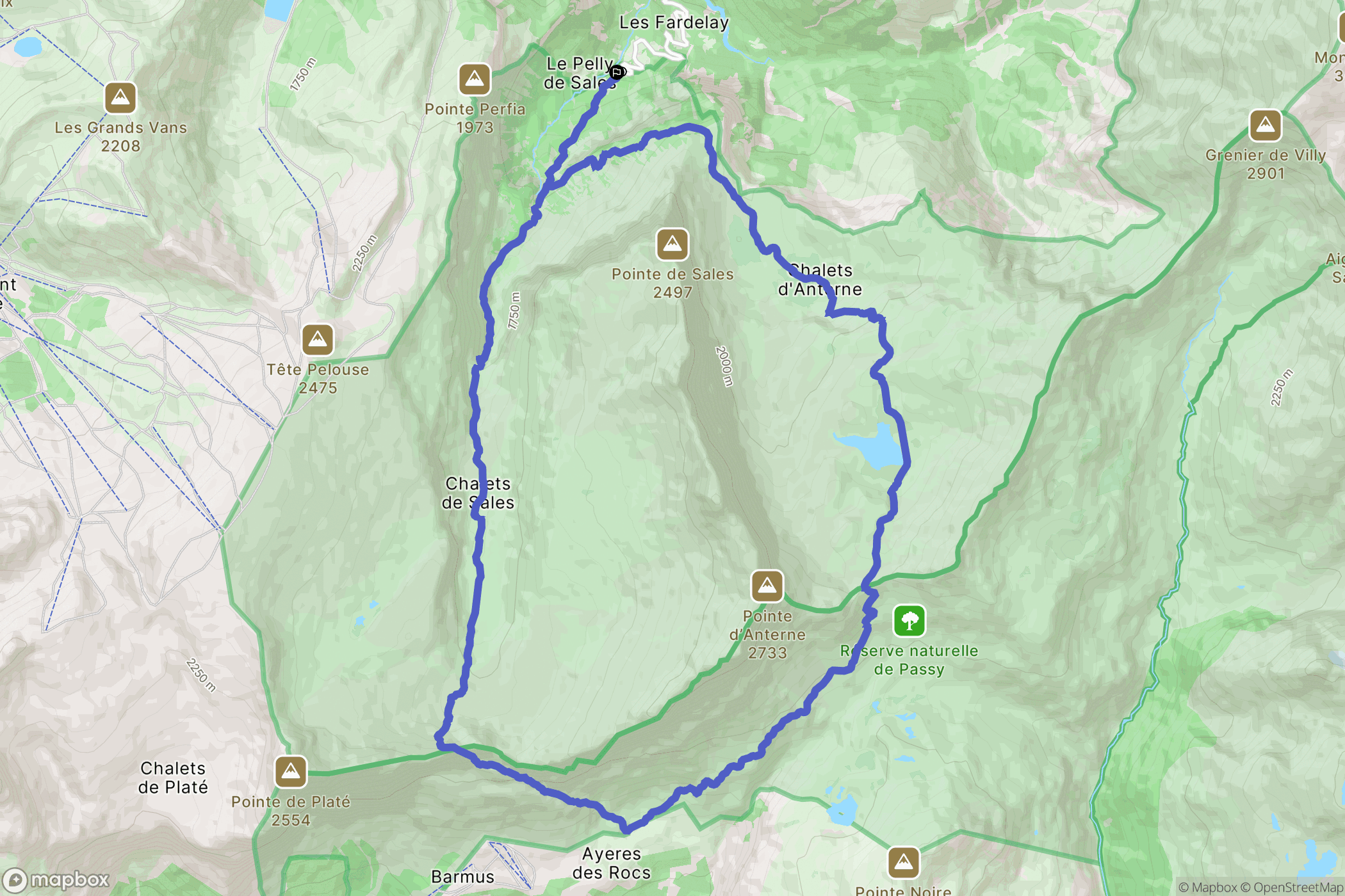 Sixt-Fer-à-Cheval : carte du parcours de randonnée - France