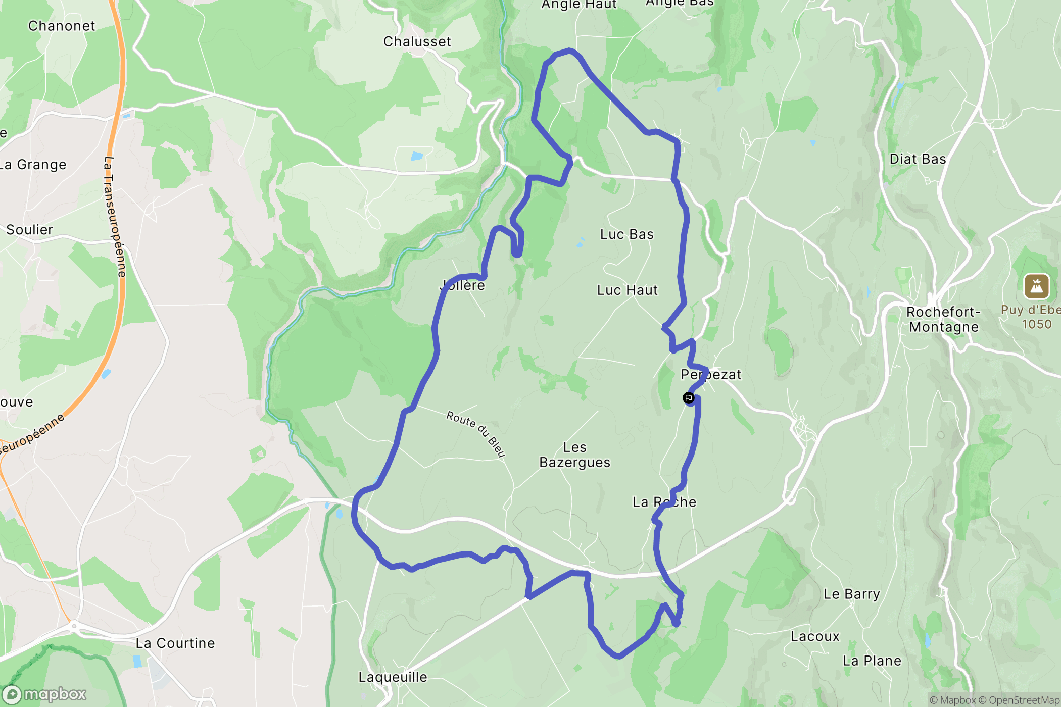 Perpezat : carte du parcours de randonnée - France