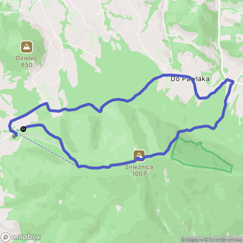 Kasina Wielka: mapa trasy - Poland