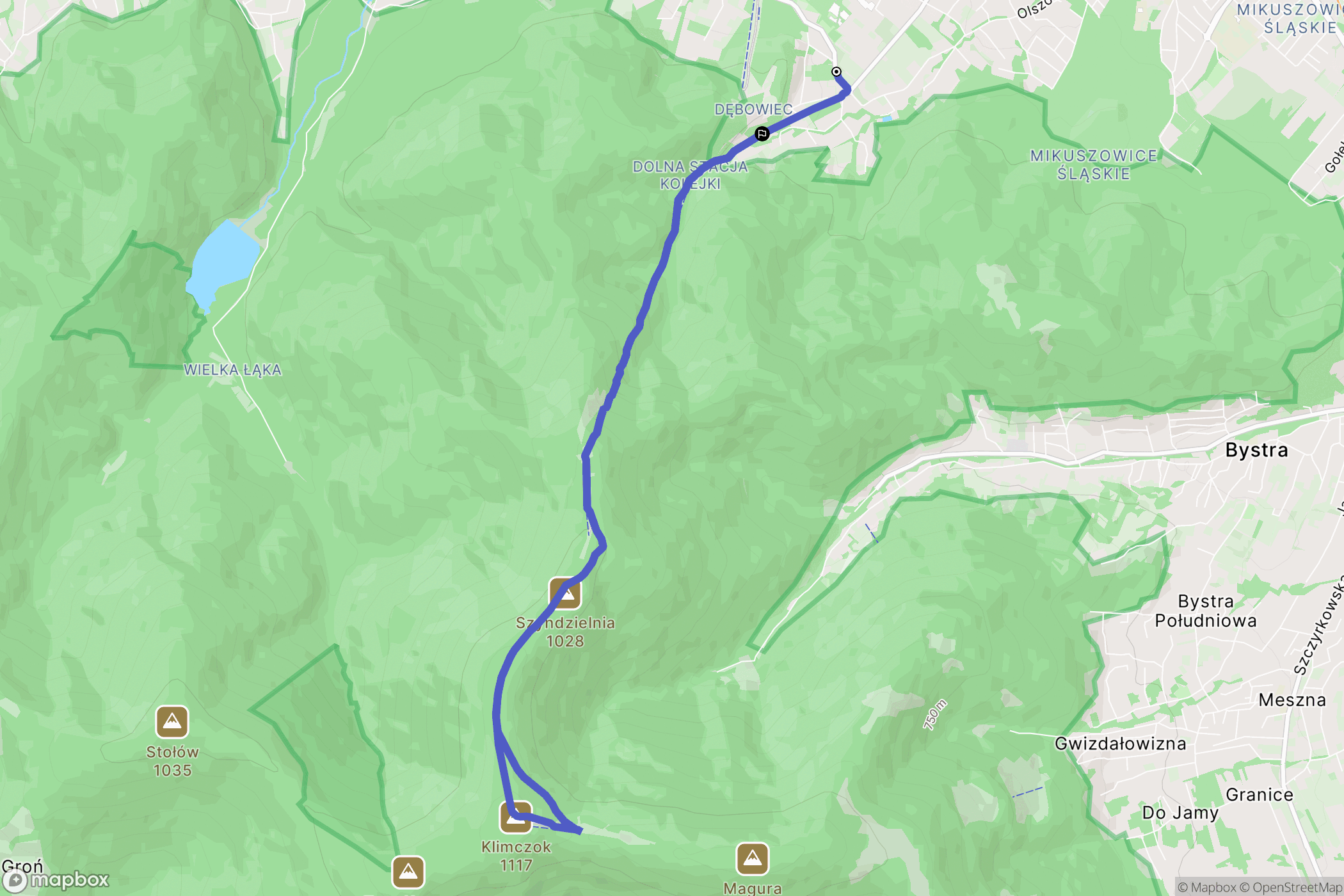 Bielsko-Biała: mapa trasy - Poland