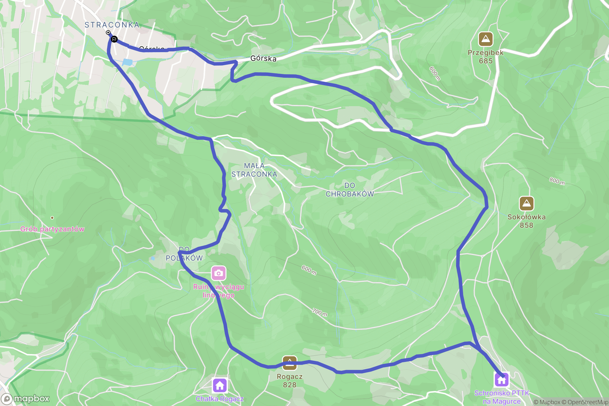 Bielsko-Biała: mapa trasy - Poland