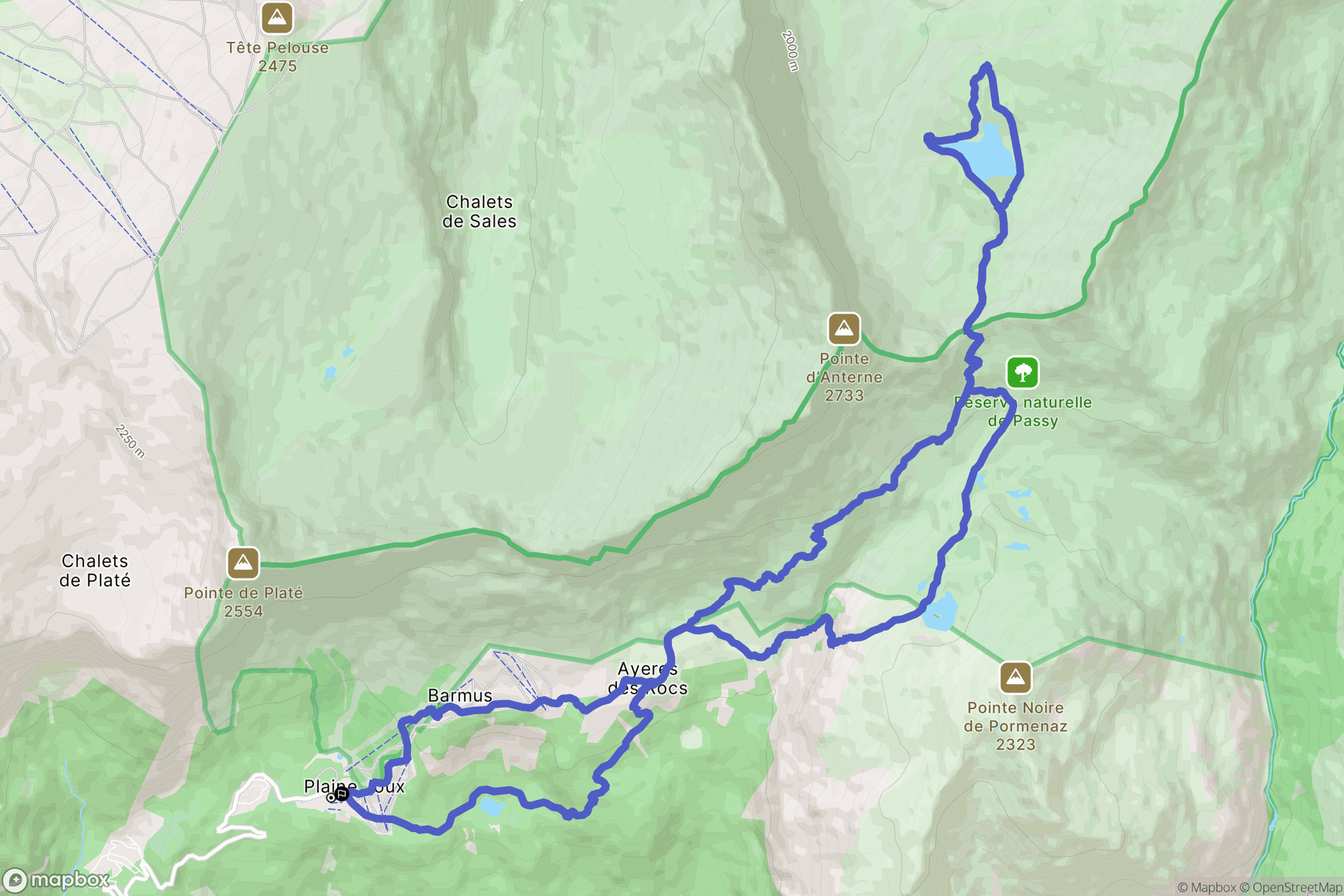 Plaine Joux, Passy: routekaart voor buitenactiviteiten - France