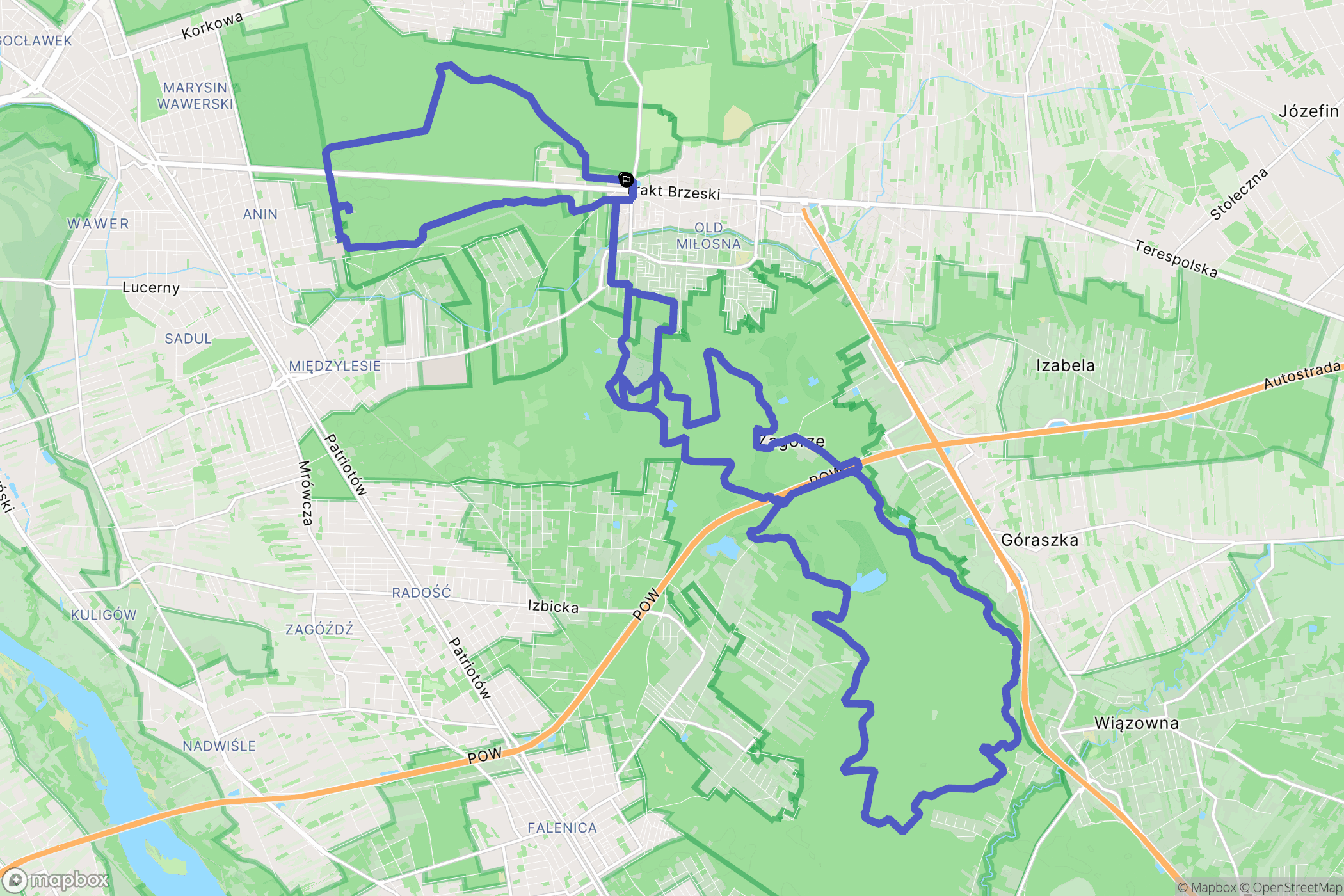 Warszawa: mapa trasy - Poland