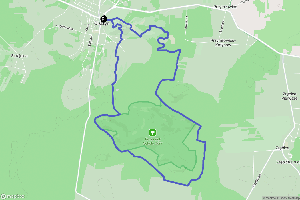 Olsztyn: mapa trasy - Poland