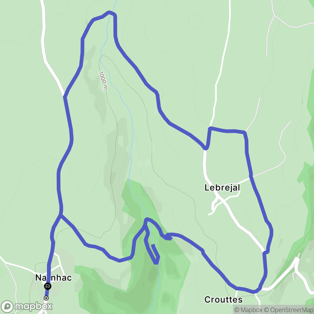 Narnhac : carte du parcours de randonnée - France