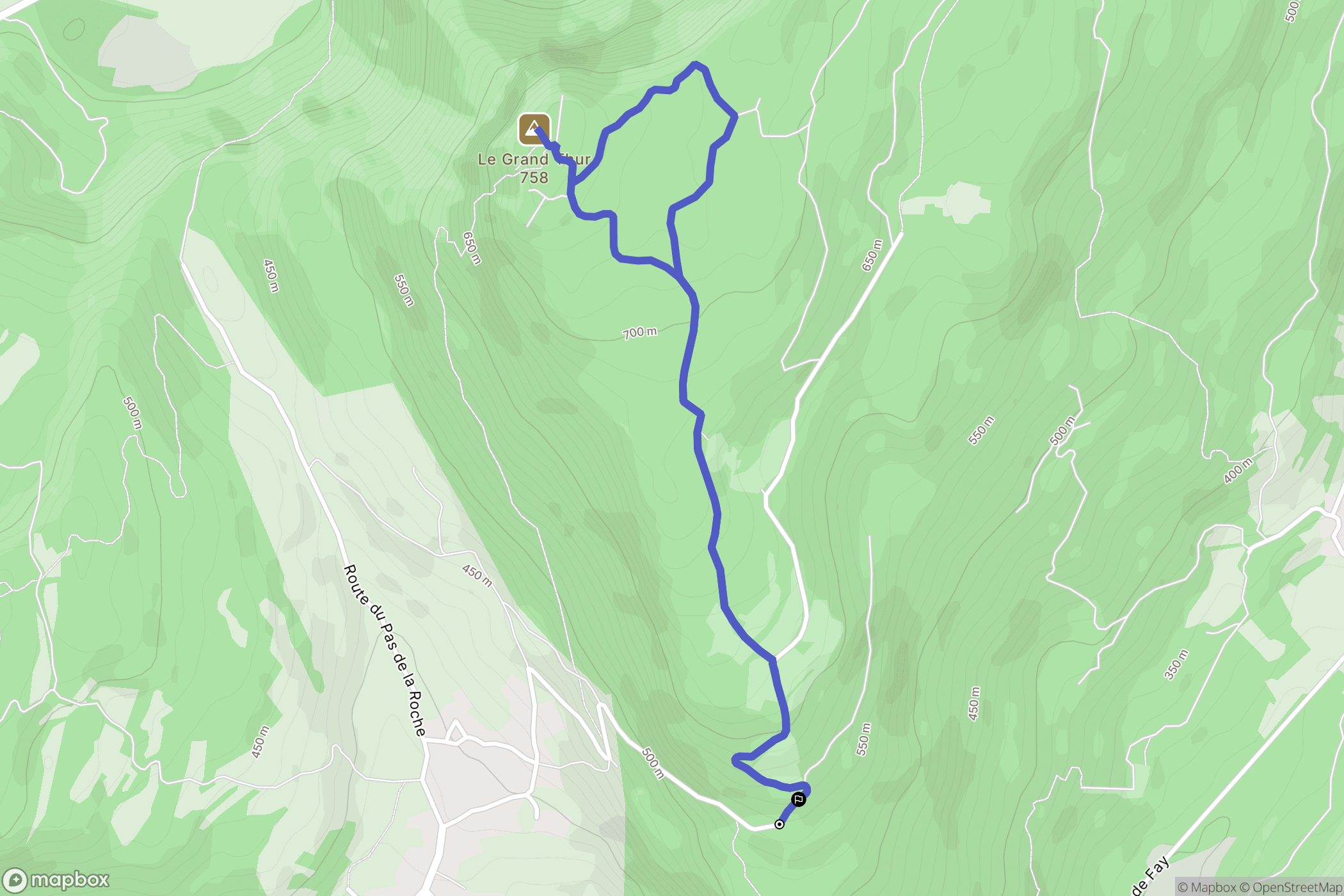 Izieu : carte du parcours de randonnée - France