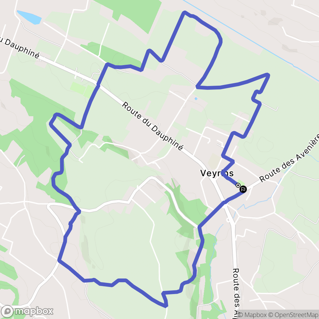 Les Avenières Veyrins-Thuellin : carte du parcours de randonnée - France