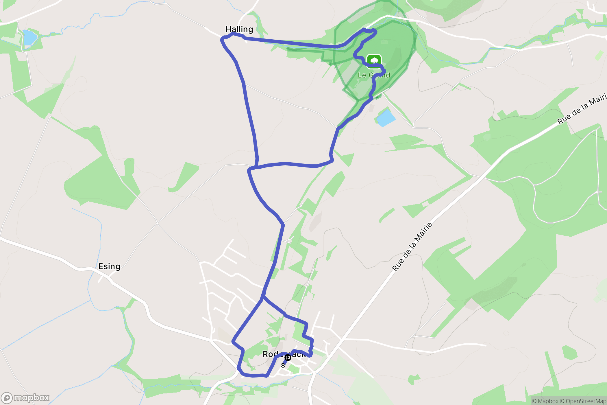 Rodemack : carte du parcours de randonnée - France