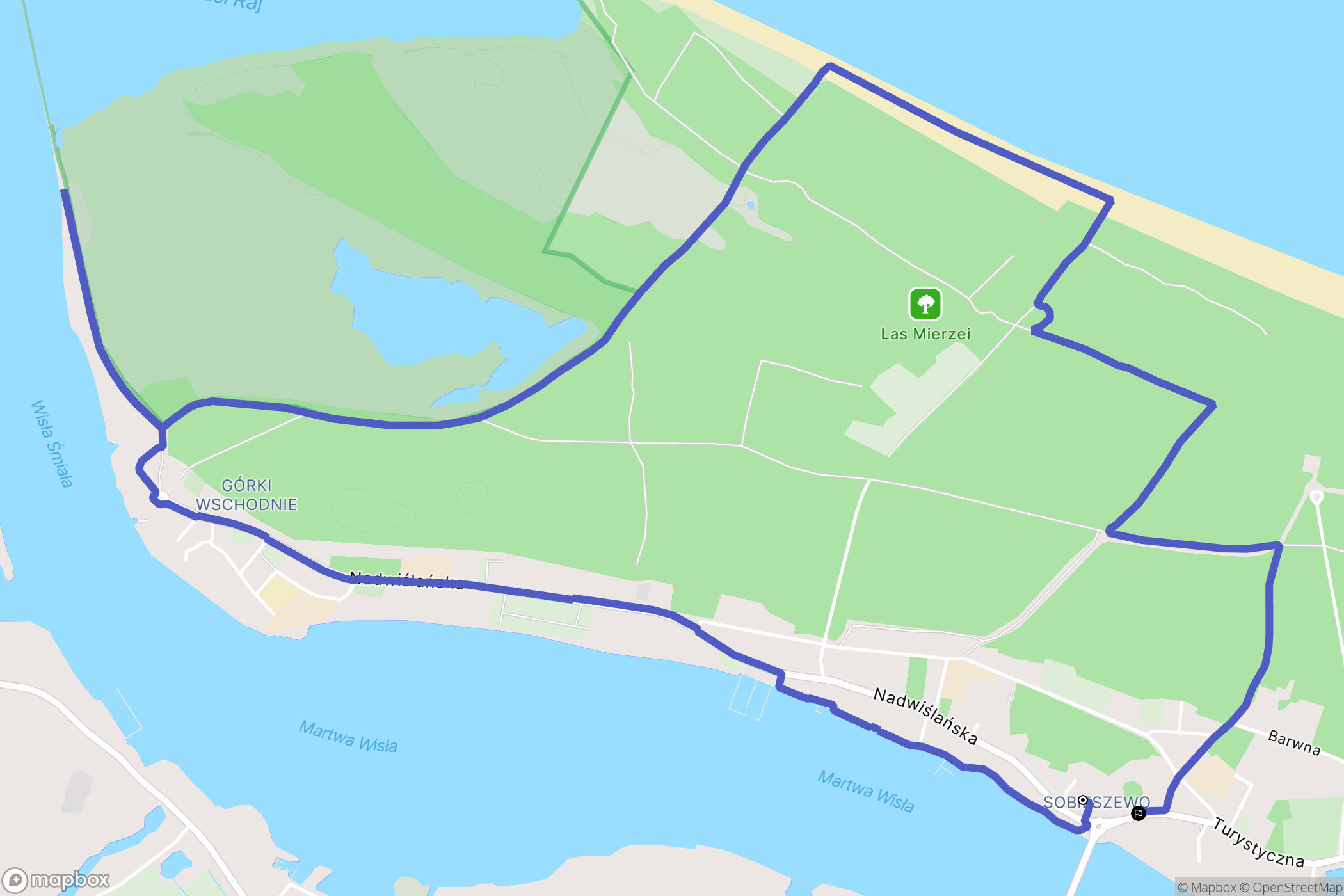 Gdańsk: mapa trasy - Poland