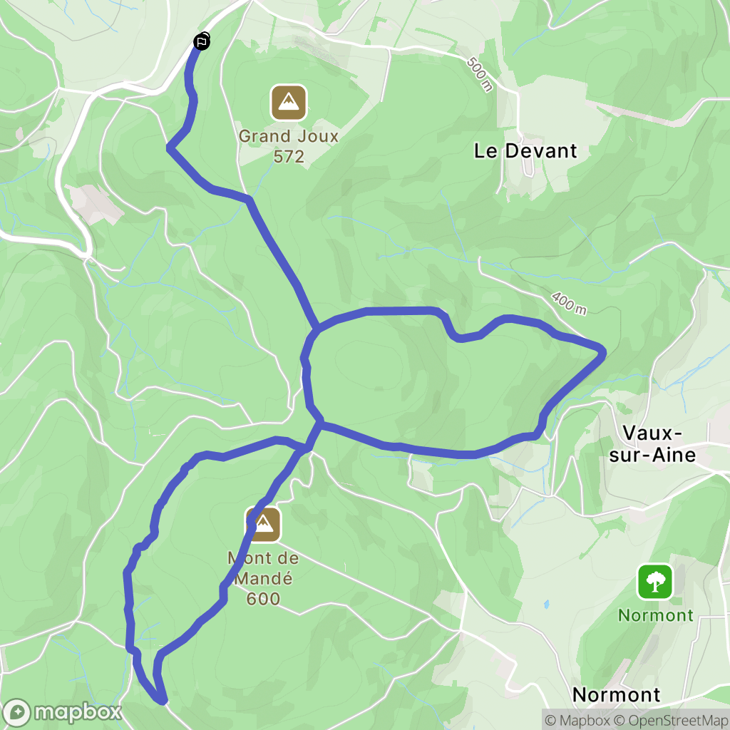 Donzy-le-Pertuis : carte du parcours de randonnée - France