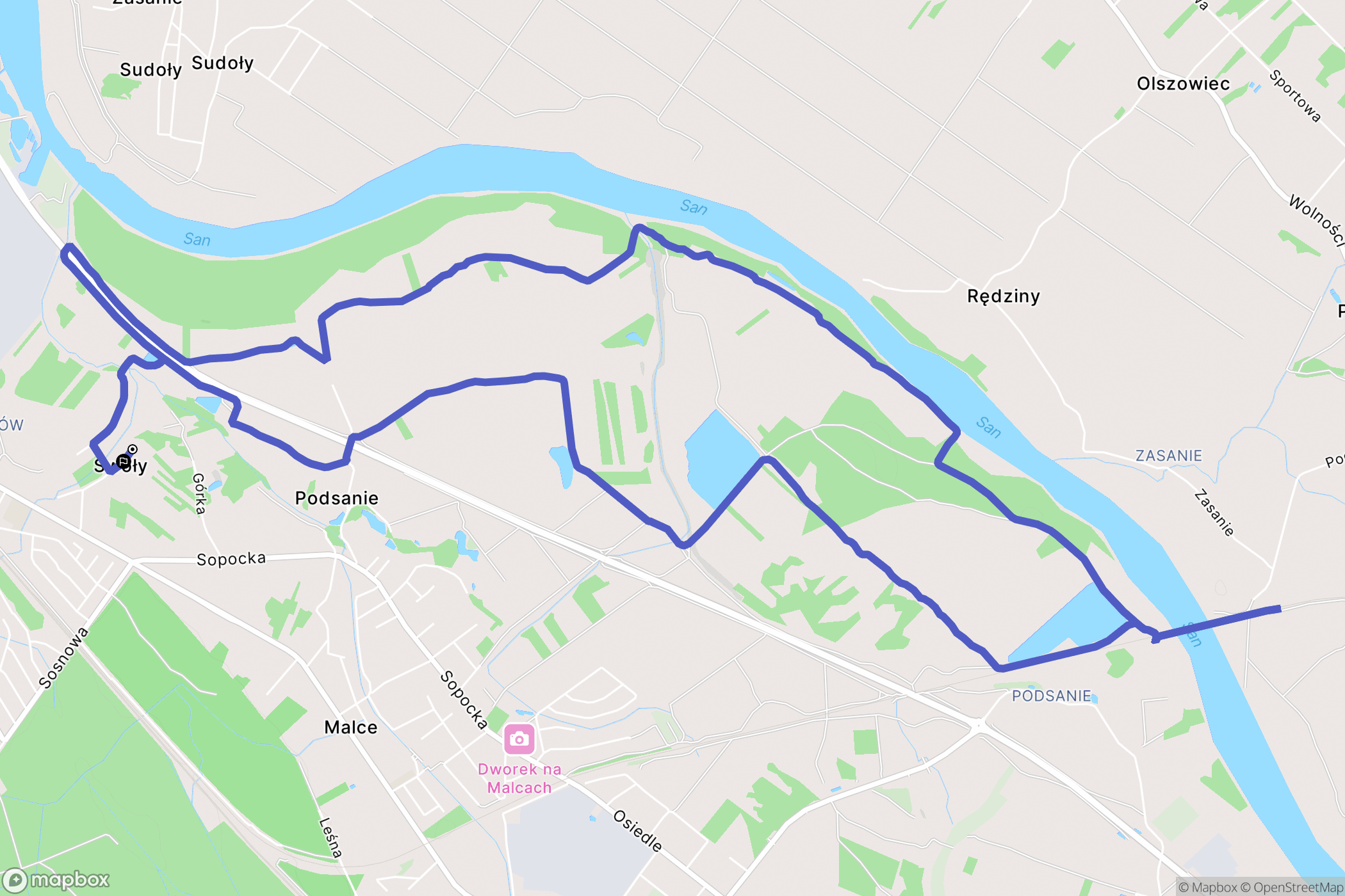 Stalowa Wola: mapa trasy - Poland