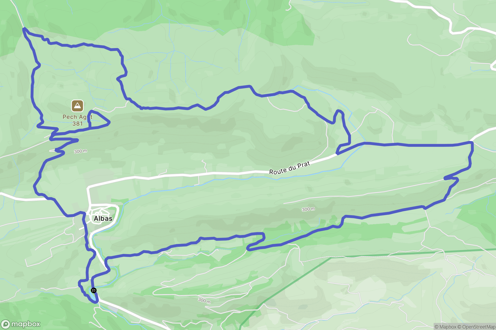 Albas : carte du parcours de randonnée - France