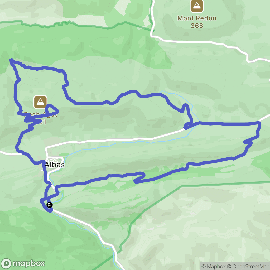 Albas : carte du parcours de randonnée - France