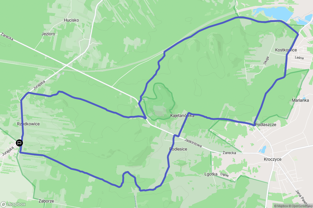 Rzędkowice: mapa trasy - Poland