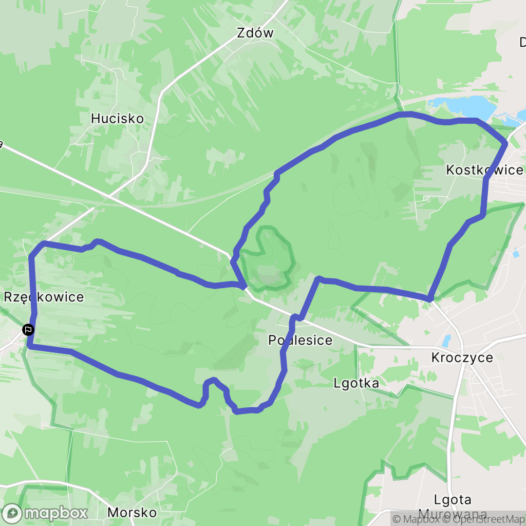 Rzędkowice: mapa trasy - Poland