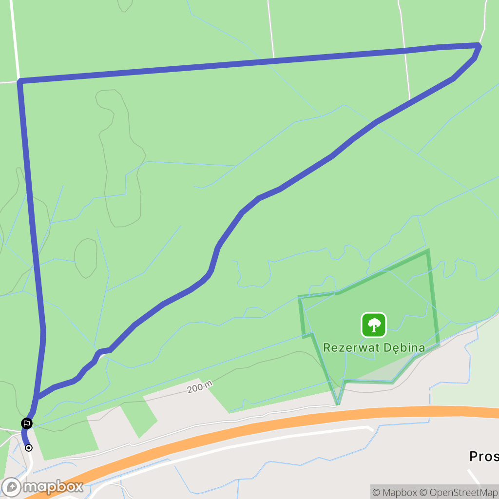 Damienice: mapa trasy - Poland