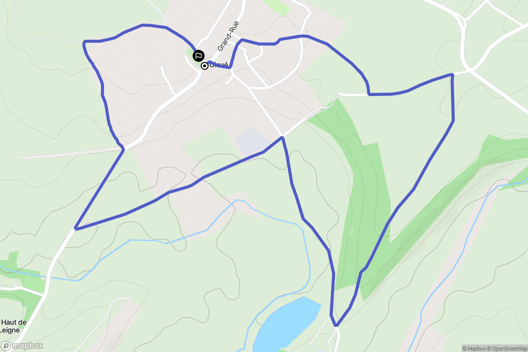 Cloué : carte du parcours de randonnée - France