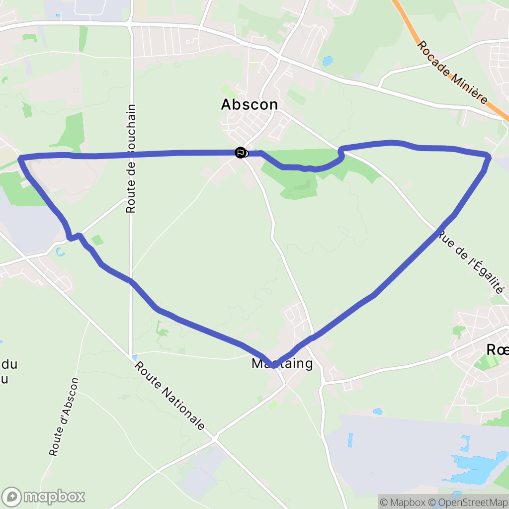 Abscon : carte du parcours de randonnée - France
