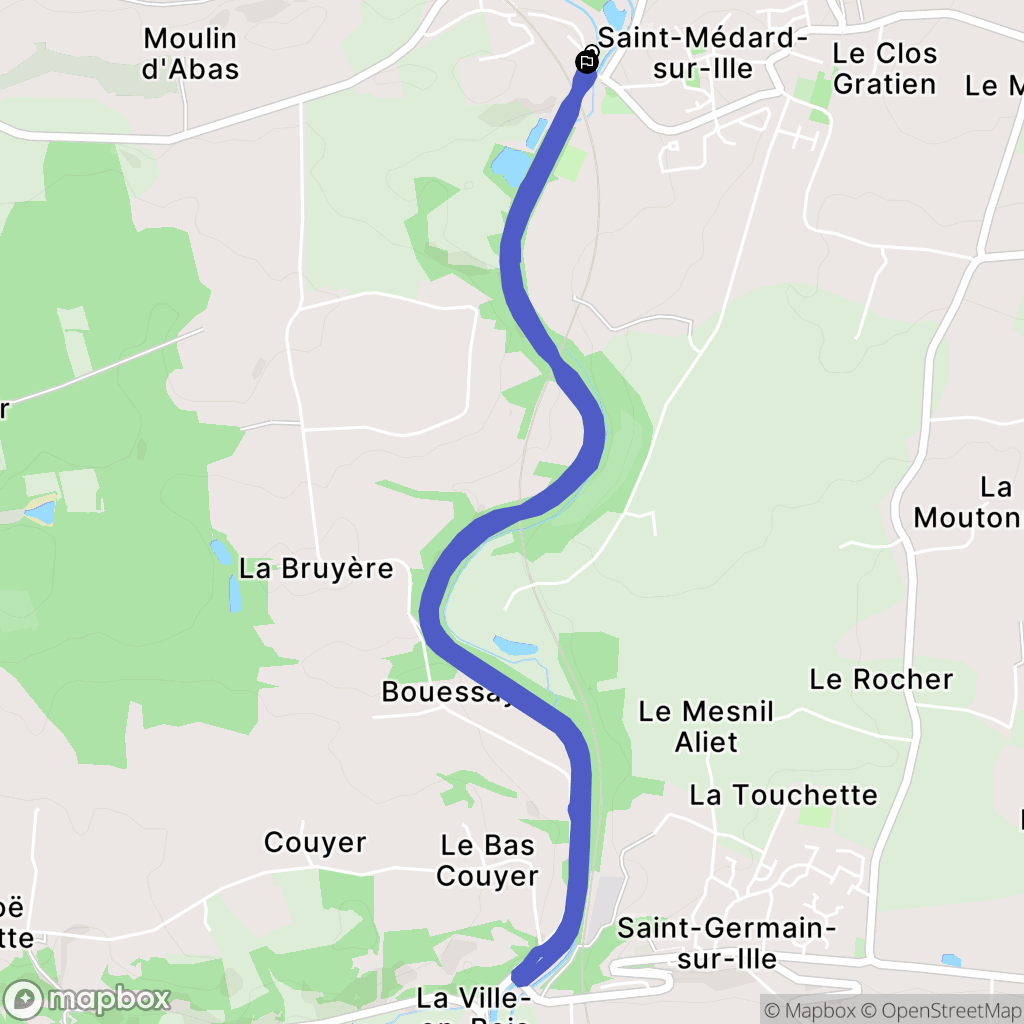 Saint-Médard-sur-Ille : carte du parcours de randonnée - France