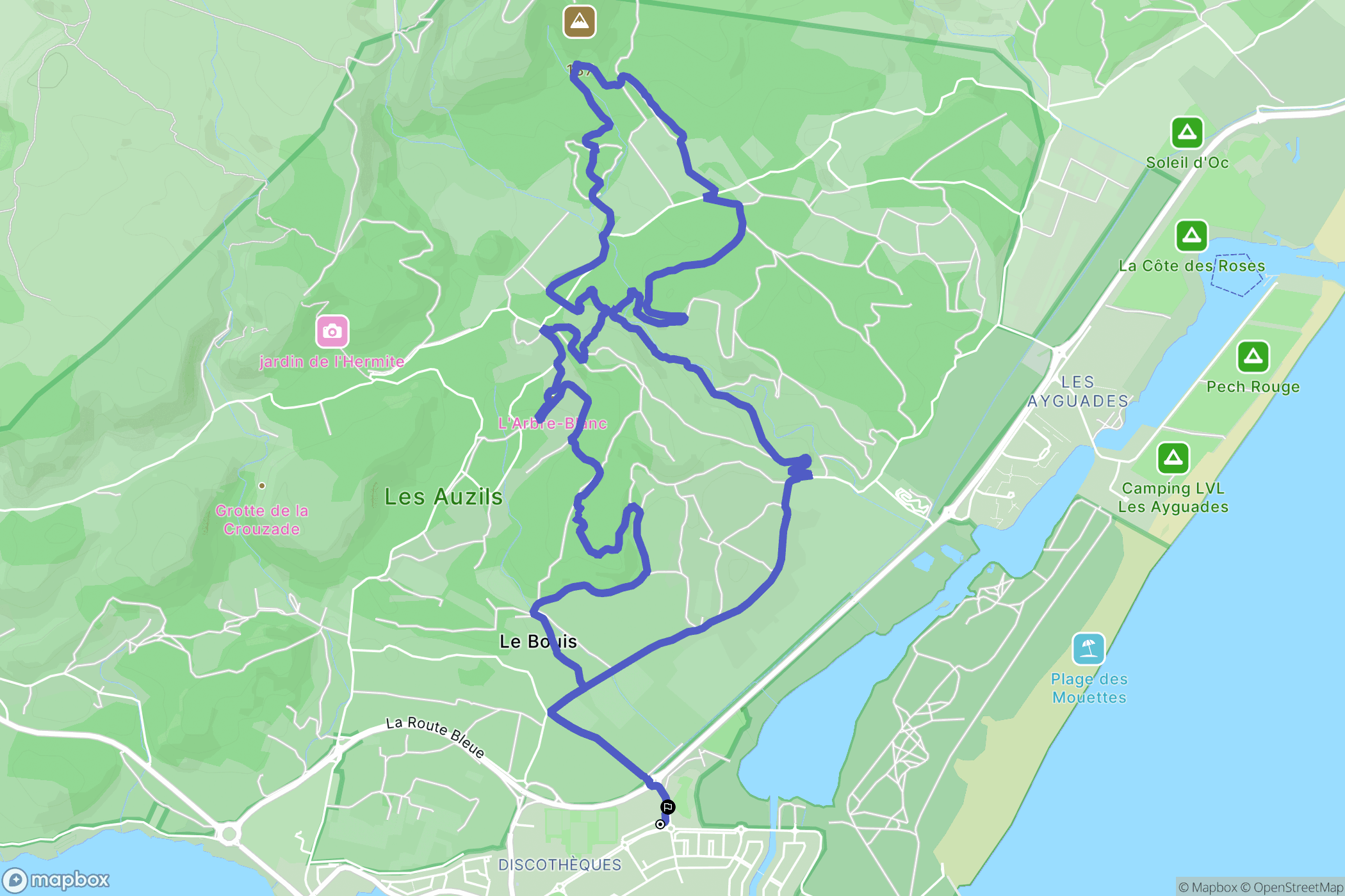Gruissan : carte du parcours de randonnée - France
