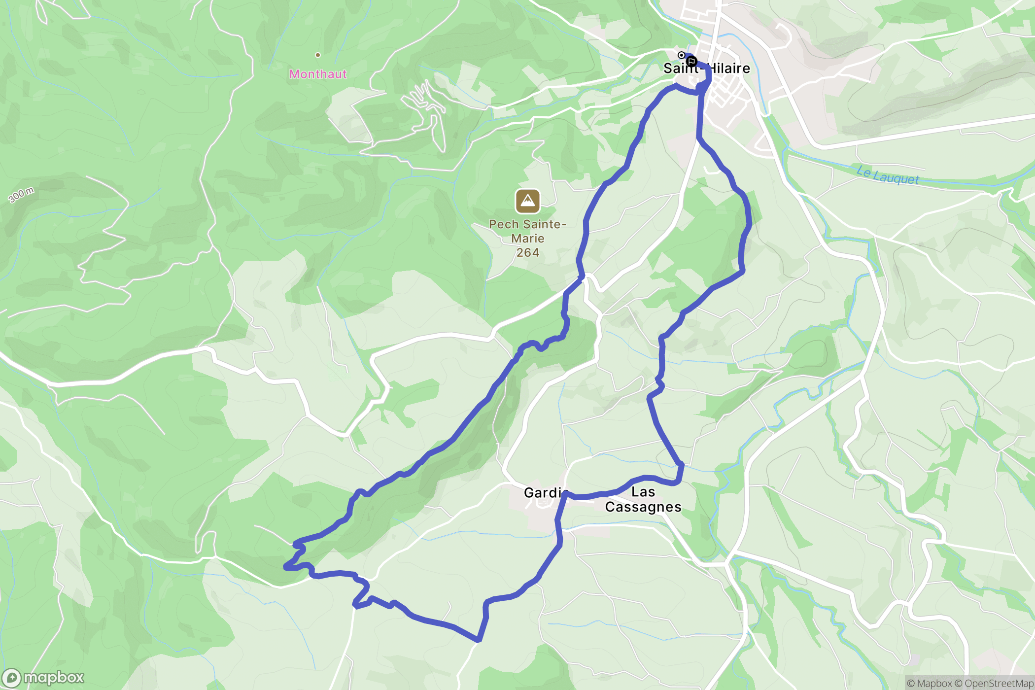 Saint-Hilaire : carte du parcours de randonnée - France