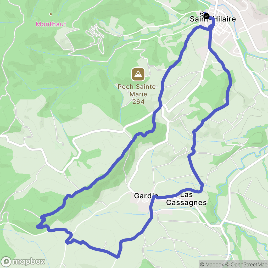 Saint-Hilaire : carte du parcours de randonnée - France