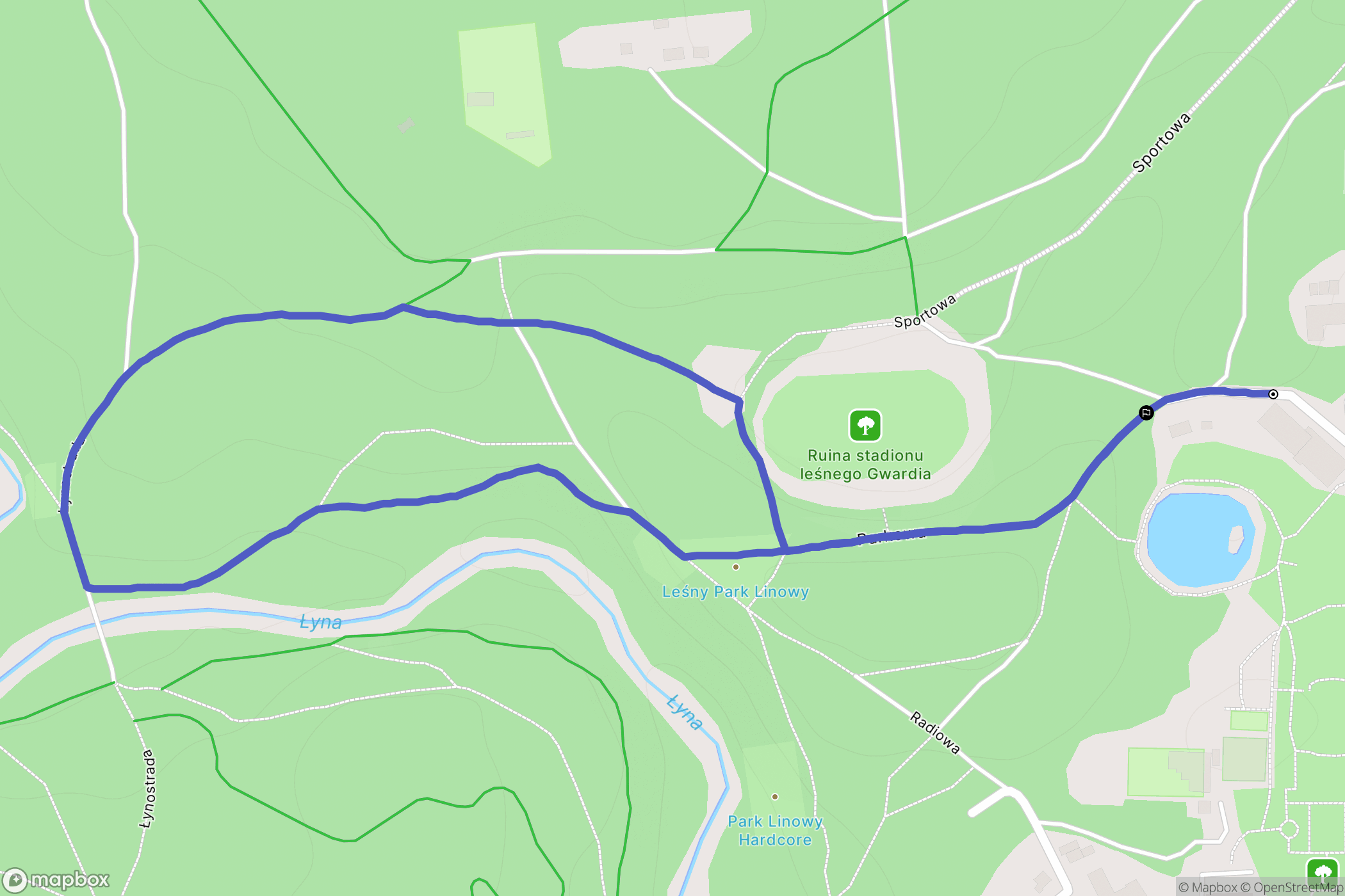Olsztyn: mapa trasy - Poland