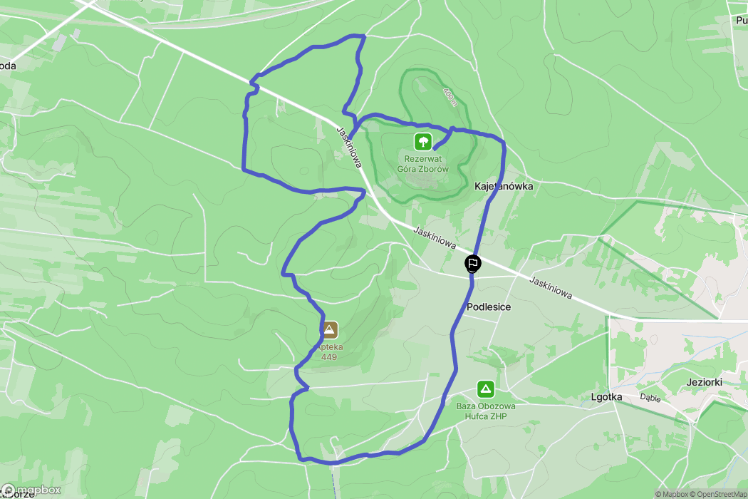 Podlesice: mapa trasy - Poland